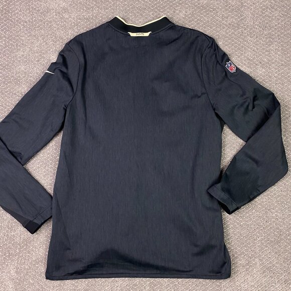Nike On Field New Orleans Saints 1/4 Zip Pullover Men's Large Black NFL Football - Picture 3 of 11